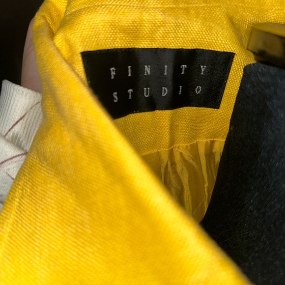 VINTAGE 100% Linen Shell - Yellow Women's Top & Pants Set - Picture 8 of 8